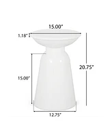 Modern Outdoor End Table Stylish and Durable Circular Pedestal Design