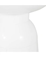 Modern Outdoor End Table Stylish and Durable Circular Pedestal Design