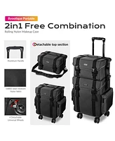 Byootique Classic Black Rolling 2in1 Cosmetic Case Sided Makeup Artist Organizer