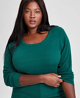 And Now This Trendy Plus Scoop-Neck Ribbed T-Shirt, Created for Macy's