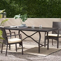 Sleek 70" Wicker Dining Table for Patio Expansions