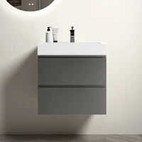 Modern Gray Bathroom Vanity with Large Storage
