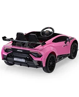 Streamdale Furniture Pink Lamborghini Electric Ride-On Car with Drifting and Parental Control