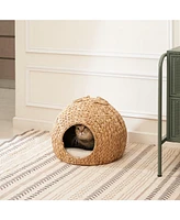 Water Hyacinth Cat Bed Cave A Luxurious, Retreat