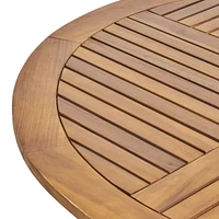 Stylish Acacia Wood Circular Patio Table with Smooth Leg Design