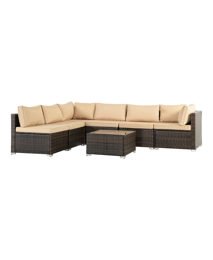 Simplie Fun Weatherproof Patio Sofa Set with Washable Cushions for Outdoor Comfort and Style