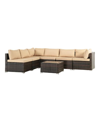 Simplie Fun Weatherproof Patio Sofa Set with Washable Cushions for Outdoor Comfort and Style