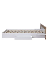 Simplie Fun Queen Size Platform Bed With Headboard, Drawers, Shelves, Usb Ports And Sockets