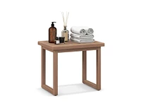 Slickblue Long Natural Wood Bath Spa Stool with Non-slip Foot Pads for Elderly