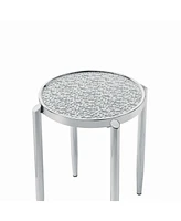 Simplie Fun Abbe End Table in Glass & Chrome Finish