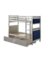 Simplie Fun Twin/Twin Bunk Bed, Velvet