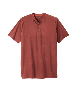 Boulder Creek Big & Tall by KingSize Heavyweight Longer-Length Short-Sleeve Henley Shirt