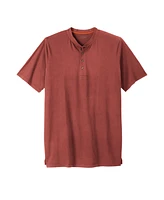 Boulder Creek Big & Tall by KingSize Heavyweight Longer-Length Short-Sleeve Henley Shirt