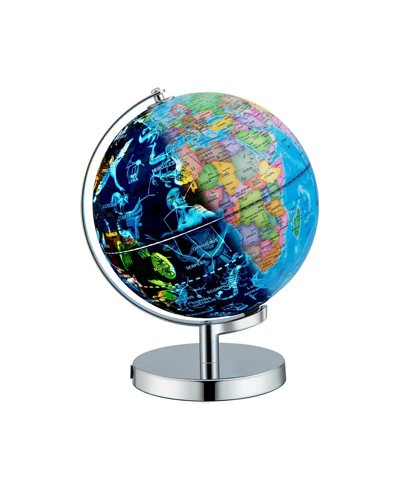 Slickblue 3-in-1 Illuminated World Globe with Stand and 88 Constellations