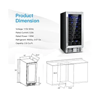 Slickblue 15 Inch 30-Bottle Wine Cooler with Temperature Memory