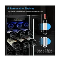 Slickblue 15 Inch 30-Bottle Wine Cooler with Temperature Memory