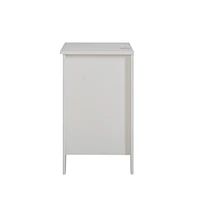 Modern White 3-Drawer Nightstand with Usb Charging