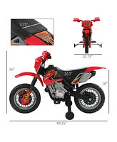 Streamdale Furniture Kids Electric Motorcycle with Training Wheels, Music, and Lights