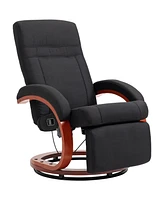 Homcom Adjustable Swivel Recliner Chair with Footrest Padded Arms Black