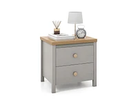 Slickblue 2-Drawer Nightstand with Rubber Wood Legs