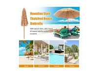 8 Feet Patio Thatched Tiki Umbrella Hawaiian Hula Beach Umbrella
