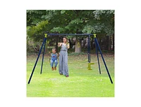 Slickblue 3-in-1 Outdoor Swing Set for Kids Aged 3 to 10