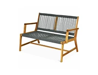 Slickblue 2-Person Acacia Wood Yard Bench for Balcony and Patio