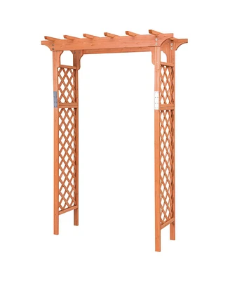 Slickblue 7 Feet Garden Wooden High Arbor Arch Plant Pergola