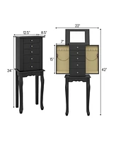 Slickblue Armoire Storage Standing Jewelry Cabinet with Mirror