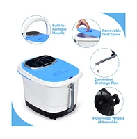 Slickblue Portable All-In-One Heated Foot Bubble Spa Bath Motorized Massager