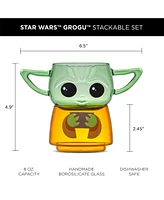 JoyJolt Star Wars Stackable Character Collection Grogu Drinking Glasses