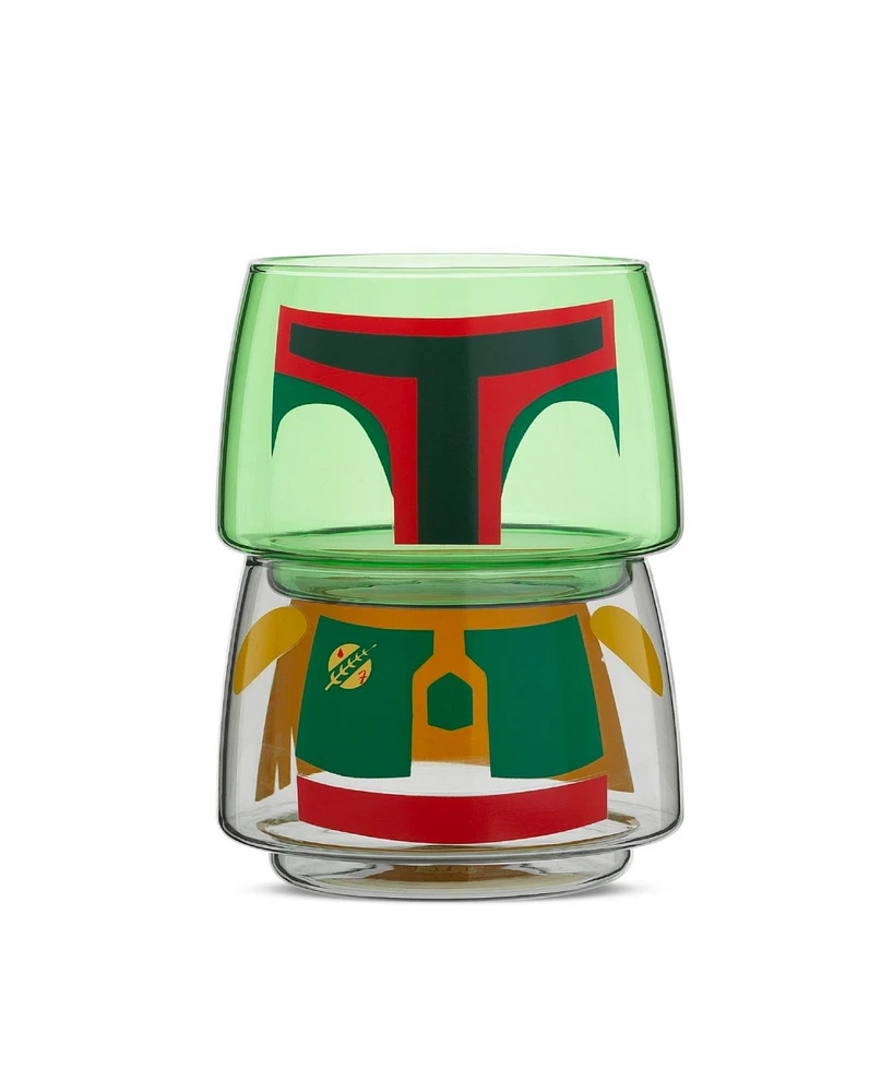 JoyJolt Star Wars Stackable Character Collection Boba Fett Drinking Glasses