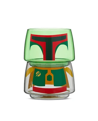 JoyJolt Star Wars Stackable Character Collection Boba Fett Stackable Glasses - 8 oz