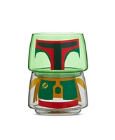 JoyJolt Star Wars Stackable Character Collection Boba Fett Stackable Glasses - 8 oz