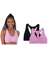 Hanes Women's 2-Pack Originals SuperSoft Ultimate V-Neck Racerback Bralette DUS201