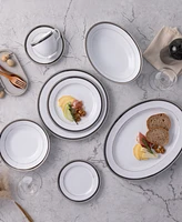 Austin Platinum 50-Piece Dinnerware Set, Service for 8