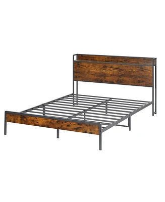 Streamdale Furniture Bed Frame With Charging Station Queen Size, 87.80" L X 61.80" W X 39.2" H