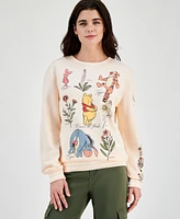 Disney Juniors' Pooh and Friends Flower Crewneck Sweater