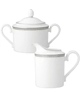 Noritake Whiteridge Platinum Sugar Creamer Set