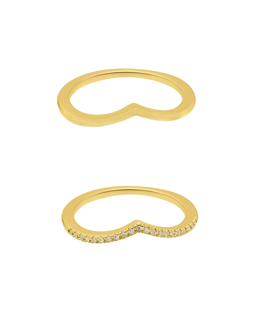 Adornia Gold Chevron Pair of Rings