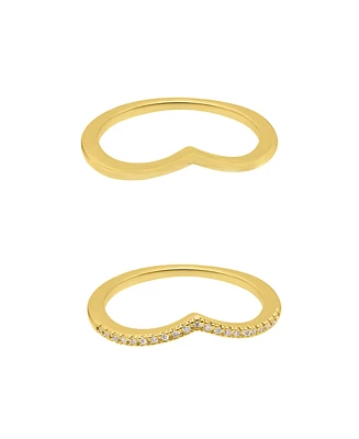 Adornia Gold Chevron Pair of Rings