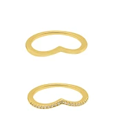 Adornia Gold Chevron Pair of Rings