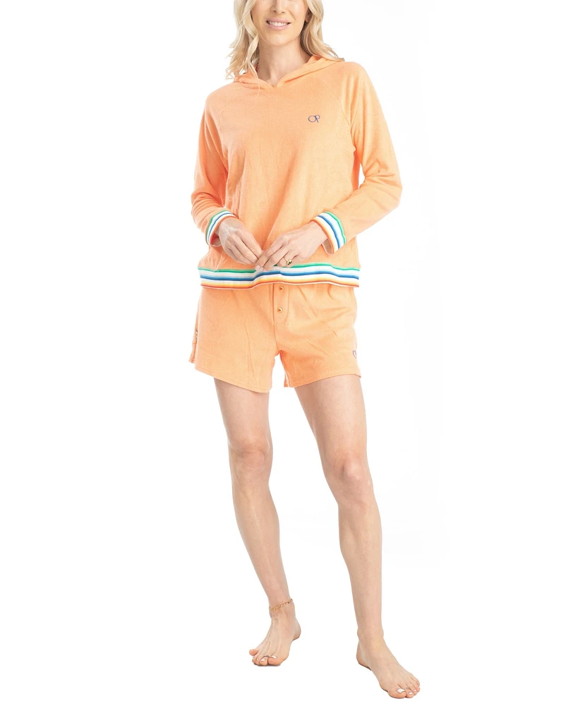 Ocean Pacific Women's Sunset Chaser Hoodie Short Set