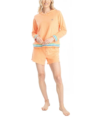 Ocean Pacific Women's Sunset Chaser Hoodie Short Set