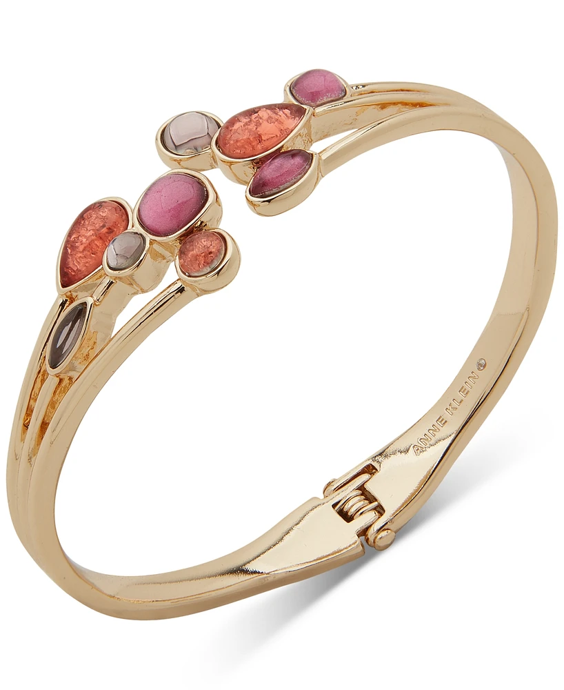 Anne Klein Gold-Tone Multicolor Stone Cuff Bracelet