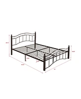 Simplie Fun King Size Metal Bed Frame With Headboard And Footboard Bronze