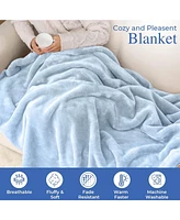 Continental Bedding Fleece Throw Blanket 50x70 Inch Light Gray