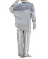 Roudelain Women's 2-Pc. Brushed Flannel Striped Pajamas Set