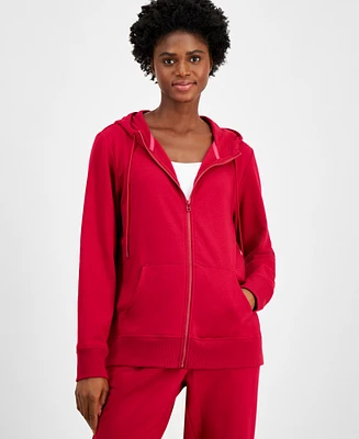 Id Ideology Women's Relaxed Zip-Front Long-Sleeve Fleece Hoodie, Created for Macy's