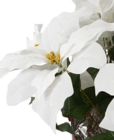 Northlight White Artificial Christmas Poinsettia 13.75"